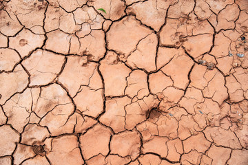 Dry land, World Disaster, Broken soil , Cracked ground background .