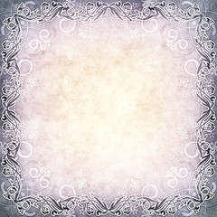 Old paper with floral frame