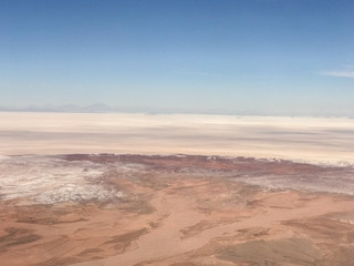 Fototapeta na wymiar Aerial view of uyuni salt flats, Bolivia