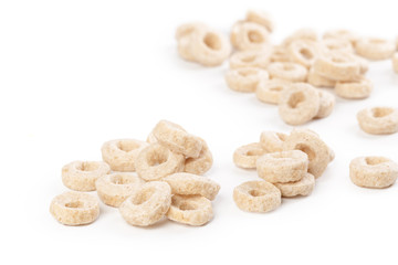 Corn rings for breakfast isolated on white background