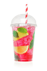 Red soft drink isolated