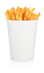 French fries bucket isolated