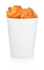 Chicken drumsticks bucket isolated