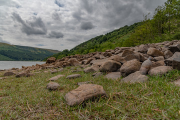 Plastic pollution a discarded plastic bottle in beautiful scenery that isn’t degrading 