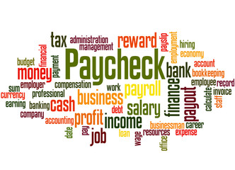 Paycheck word cloud concept 4