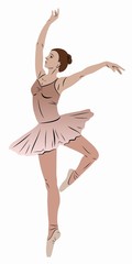Obraz premium illustration of a ballet dancer, vector draw