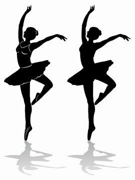 silhouette of a ballet dancer, vector draw