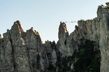 Fototapeta premium Big mountain on the blue sea background