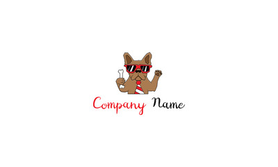 Cool dog vector logo image