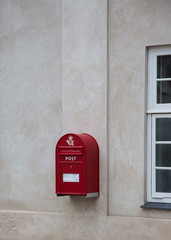 Copenhagen, red mailbox post.