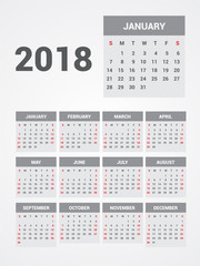 Calendar 2018. EPS 10.