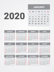 Calendar 2020. EPS 10.
