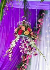 Closeup of flower decoration in Indian functions,celebrations and events