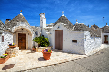 Fototapeta na wymiar Town of Alberobello, village with Trulli houses in Puglia region, Southern Italy.
