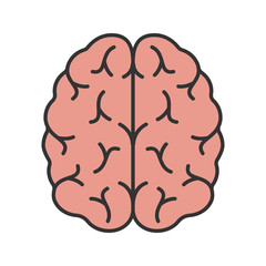 Human brain color icon