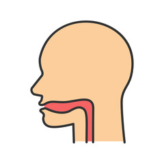 Oral cavity, pharynx and esophagus color icon