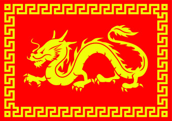 Dragon Decorative Square Red