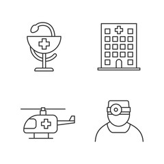 Dentistry linear icons set