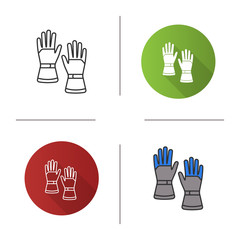 Winter ski gloves icon