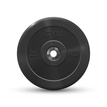 Realistic barbell plate illustration, isolated on white