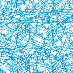 Chaos wallpaper. Chaotic pattern. Tangled texture with lines. Seamless hand drawn dinamic scrawls. Background with waves. Line art. Print for banners, posters, flyers and textiles