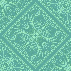 Template floral Decorative Square seamless pattern. Vector illustration. for Fabric Print.