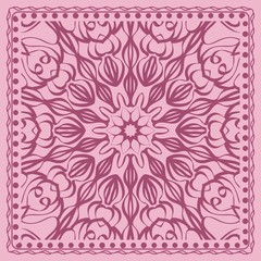 Decorative background, geometric floral pattern. Vector illustration.