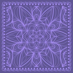 Design print for kerchief. The pattern of the mandala. Vector illustration.