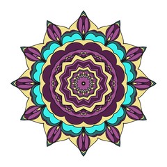 Mandala Style Vector Color Shapes. Abstract design.