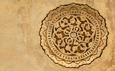   View of architectural details on the ruins of Golconda fort built in 1600s,,qutb shahi rulers,in Hyderabad,India