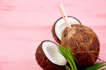 Coconut cocktail. Summer holiday drink