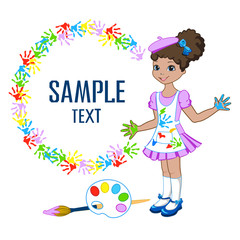 school background with little girl