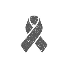 Awareness band icon in grunge texture. Vintage style vector illustration.