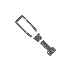 Baseball bat icon in grunge texture. Vintage style vector illustration.