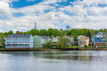 Houses along the Quinnipiac River, in Fair Haven Heights, New Haven, Connecticut.