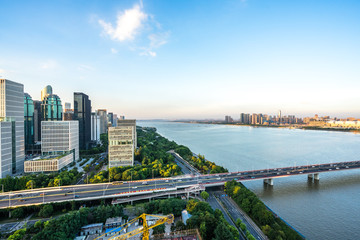 Fototapeta premium panoramic city skyline in urban