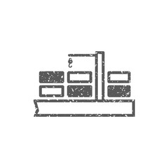 Container shipping  icon in grunge texture. Vintage style vector illustration.