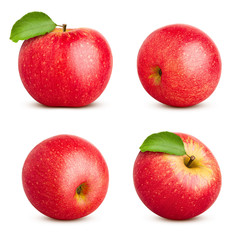 Red juicy apple isolated on white background, clipping path, full depth of field