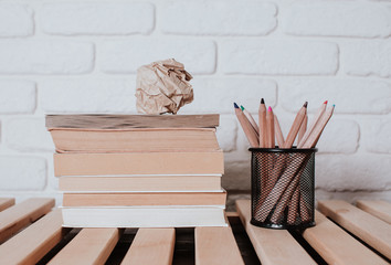 Naklejka premium Many books school