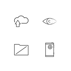 Cyber Security linear icons set. Simple outline vector icons