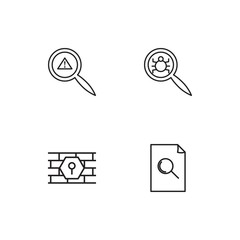 Cyber Security linear icons set. Simple outline vector icons