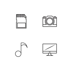 Electrical Devices linear icons set. Simple outline vector icons