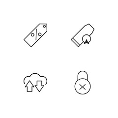 Essential linear icons set. Simple outline vector icons