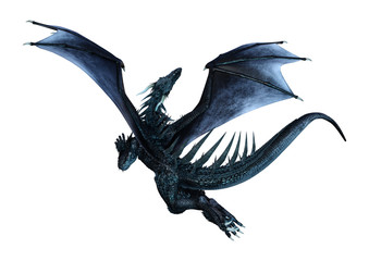 Obraz premium 3D Fantasy Fantasy Dragon na białym tle