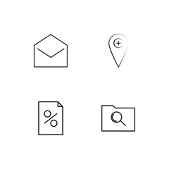 Office linear icons set. Simple outline vector icons
