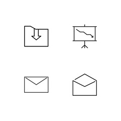 Office linear icons set. Simple outline vector icons