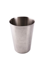 Glass stainless steel isolated on white background.