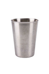 Glass stainless steel isolated on white background.