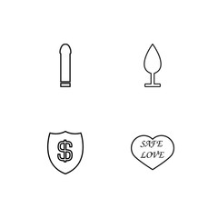 Sex linear icons set. Simple outline vector icons