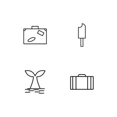 Summer linear icons set. Simple outline vector icons
